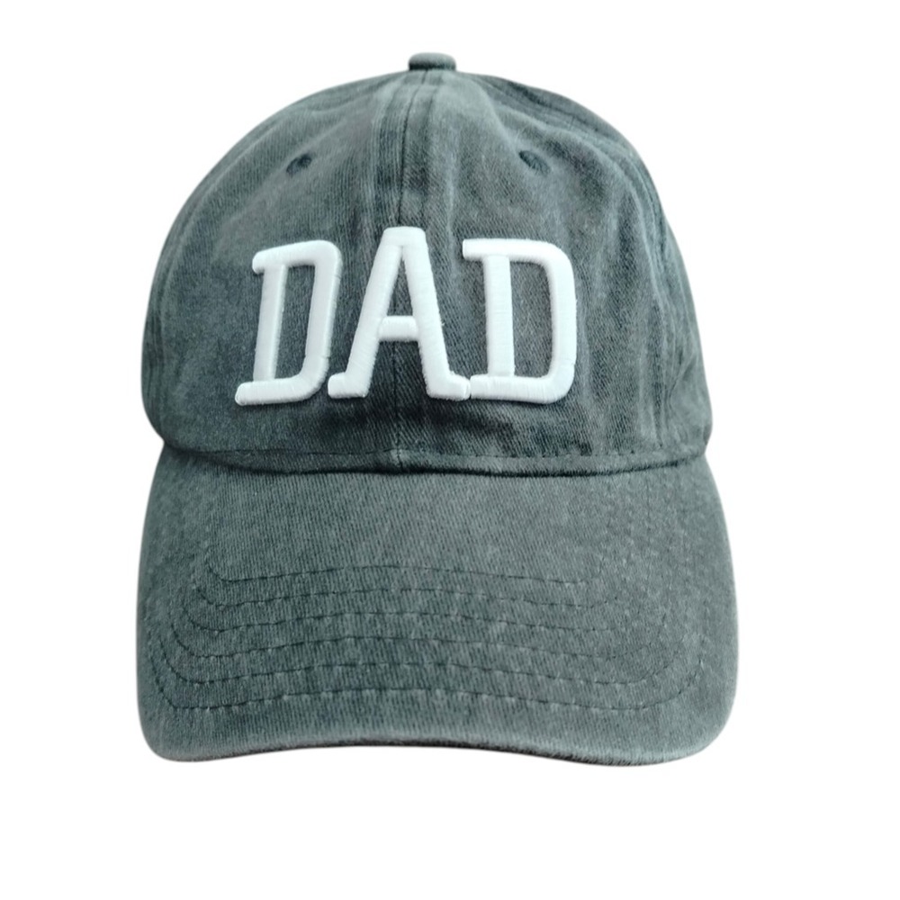 DAD Hat Cap Strap Back One Size Gray Embroidered Cotton Twill Mens Dad Summer